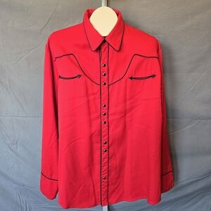 Men's Vintage '90's Scully Western Shirt w/ Black Snaps. Size L